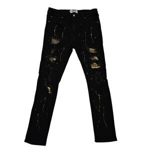 Black Men’s DNA Premium Wear Paint splatter Jeans 36 29